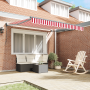 Toldo Retráctil Manual Rayas Rojas y Blancas 300x250 cm de , Toldos - Ref: Foro24-3329989, Precio: 193,10 €, Descuento: %