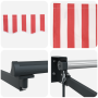 Toldo Retráctil Manual Rayas Rojas y Blancas 300x250 cm de , Toldos - Ref: Foro24-3329989, Precio: 193,10 €, Descuento: %