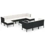 Gartenmöbelset 11-teilig und schwarze synthetische Rattankissen von vidaXL, Gartensets - Ref: Foro24-3094584, Preis: 942,18 €...