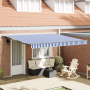 Toldo Retráctil Automático Azul y Blanco 350x250 cm de , Toldos - Ref: Foro24-3330198, Precio: 477,27 €, Descuento: %