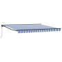 Toldo Retráctil Automático Azul y Blanco 350x250 cm de , Toldos - Ref: Foro24-3330198, Precio: 477,27 €, Descuento: %