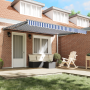 Toldo Retráctil Automático Azul y Blanco 350x250 cm de , Toldos - Ref: Foro24-3330198, Precio: 477,27 €, Descuento: %