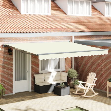 Toldo Retráctil Manual Crema 350x250 cm de , Toldos - Ref: Foro24-3330203, Precio: 835,32 €, Descuento: %