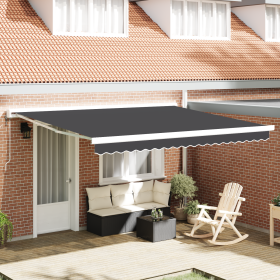 Toldo Retráctil Manual en Naranja y Blanco, 350x250 cm de , Toldos - Ref: Foro24-3330211, Precio: 816,76 €, Descuento: %