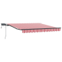 Toldo Retráctil Manual con Rayas Rojas y Blancas 350x250 cm de , Toldos - Ref: Foro24-3330272, Precio: 379,37 €, Descuento: %