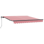 Toldo Retráctil Automático Rayado Rojo y Blanco 350x250 cm de , Toldos - Ref: Foro24-3330273, Precio: 352,04 €, Descuento: %