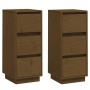 Sideboard 2 Stk. massives honigbraunes Kiefernholz 32x34x75 cm von vidaXL, Sideboards - Ref: Foro24-813372, Preis: 90,45 €, R...