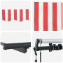 Toldo Retráctil Automático Rayado Rojo y Blanco 350x250 cm de , Toldos - Ref: Foro24-3330273, Precio: 352,04 €, Descuento: %