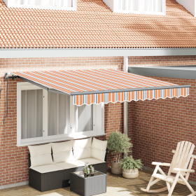 Toldo Retráctil Manual Raya Multicolor 350x250 cm de , Toldos - Ref: Foro24-3330289, Precio: 230,64 €, Descuento: %