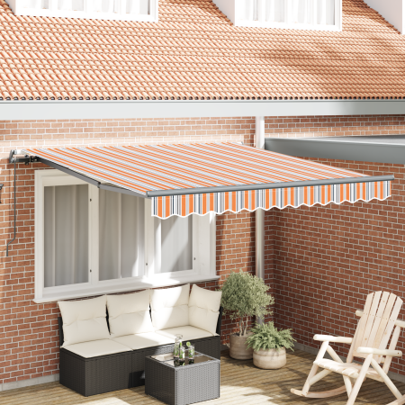 Toldo Retráctil Manual Raya Multicolor 350x250 cm de , Toldos - Ref: Foro24-3330289, Precio: 230,64 €, Descuento: %