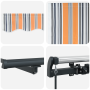 Toldo Retráctil Manual Raya Multicolor 350x250 cm de , Toldos - Ref: Foro24-3330289, Precio: 230,64 €, Descuento: %