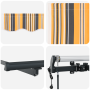 Toldo Retráctil Automático de Multicolor Rayas 350x250 cm de , Toldos - Ref: Foro24-3330309, Precio: 346,07 €, Descuento: %