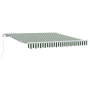 Toldo Retráctil Manual Verde y Blanco 350x250 cm de , Toldos - Ref: Foro24-3330465, Precio: 363,40 €, Descuento: %
