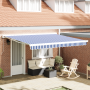 Toldo Retráctil Manual Azul y Blanco 400x300 cm de , Toldos - Ref: Foro24-3330483, Precio: 1,00 €, Descuento: %