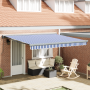 Toldo Retráctil Automático Azul y Blanco 400x300 cm de , Toldos - Ref: Foro24-3330484, Precio: 544,68 €