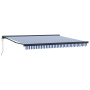 Toldo Retráctil Automático Azul y Blanco 400x300 cm de , Toldos - Ref: Foro24-3330484, Precio: 544,68 €