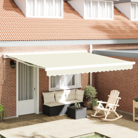 Toldo retráctil manual crema 400x300 cm de , Toldos - Ref: Foro24-3330489, Precio: 1,00 €, Descuento: %