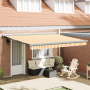 Toldo Retráctil Automático Amarillo y Blanco 400x300 cm de , Toldos - Ref: Foro24-3330496, Precio: 783,33 €, Descuento: %