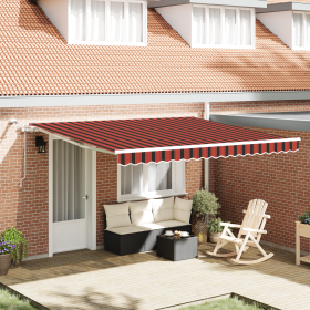 Toldo Retráctil Automático con LED Naranja y Marrón 400x300 cm de , Toldos - Ref: Foro24-3330508, Precio: 648,52 €, Descuento: %