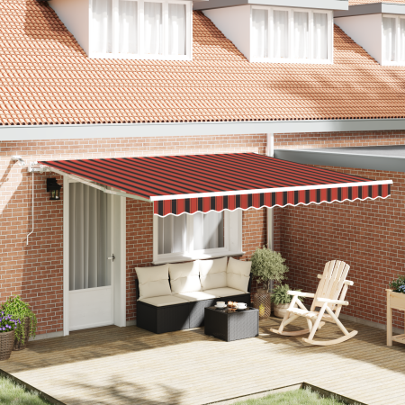 Toldo Retráctil Automático con LED Naranja y Marrón 400x300 cm de , Toldos - Ref: Foro24-3330508, Precio: 648,52 €, Descuento: %