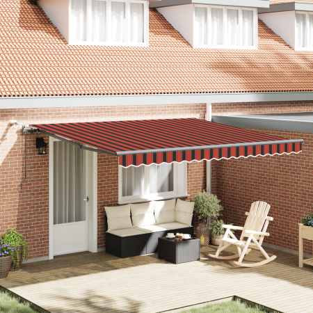 Toldo Retráctil Automático con LED Naranja y Marrón 400x300 cm de , Toldos - Ref: Foro24-3330512, Precio: 564,76 €, Descuento: %