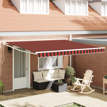 Toldo Retráctil Manual Naranja y Marrón 400x300 cm de , Toldos - Ref: Foro24-3330513, Precio: 246,24 €, Descuento: %