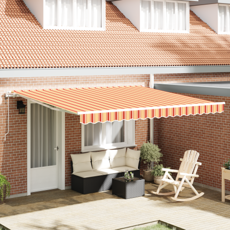 Toldo Retráctil Automático Amarillo y Naranja 4 x 3 m | Foro24.es | Tu tienda online para hogar, jardín y más Foro24.es