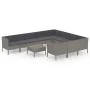 11-teiliges Gartenmöbel-Set und graue synthetische Rattankissen von vidaXL, Gartensets - Ref: Foro24-3094494, Preis: 908,29 €...