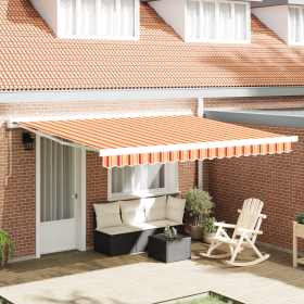 Toldo Retráctil Automático Amarillo y Naranja 400x300 cm de , Toldos - Ref: Foro24-3330539, Precio: 1,00 €, Descuento: %