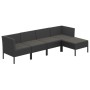 Gartenmöbelset 5-tlg. und Kissen Kunststoff Rattan schwarz von vidaXL, Gartensets - Ref: Foro24-3094381, Preis: 383,92 €, Rab...