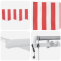 Toldo Retráctil Automático Rayas Rojas y Blancas 400x300 cm de , Toldos - Ref: Foro24-3330545, Precio: 553,43 €, Descuento: %