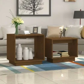 Stackable coffee tables 2 units solid brown pine wood by vidaXL, Coffee table - Ref: Foro24-813528, Price: 55,42 €, Discount: %