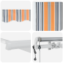 Toldo Retráctil Automático Rayas Multicolor 400x300 cm de , Toldos - Ref: Foro24-3330561, Precio: 556,62 €, Descuento: %
