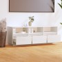 Mueble de TV de madera maciza de pino blanco 140x37x50 cm de vidaXL, Muebles TV - Ref: Foro24-813431, Precio: 133,83 €, Descu...