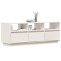 Mueble de TV de madera maciza de pino blanco 140x37x50 cm de vidaXL, Muebles TV - Ref: Foro24-813431, Precio: 133,83 €, Descu...