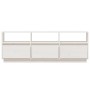 Mueble de TV de madera maciza de pino blanco 140x37x50 cm de vidaXL, Muebles TV - Ref: Foro24-813431, Precio: 133,83 €, Descu...