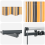 Toldo Retráctil Manual con Raya Multicolor LED 400x300 cm de , Toldos - Ref: Foro24-3330580, Precio: 298,00 €, Descuento: %