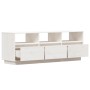 Mueble de TV de madera maciza de pino blanco 140x37x50 cm de vidaXL, Muebles TV - Ref: Foro24-813431, Precio: 133,83 €, Descu...