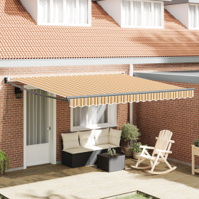 Toldo Retráctil Manual Naranja y Marrón 500x300 cm | Foro24.es | Tu tienda online para hogar, jardín y más Foro24.es