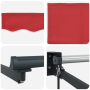 Toldo Retráctil Manual Rojo 400x300 cm