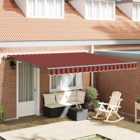 Toldo Retráctil Automático Naranja y Marrón 400x350 cm de , Toldos - Ref: Foro24-3330741, Precio: 437,29 €, Descuento: %