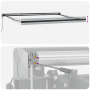 Toldo retráctil manual con LED amarillo y naranja 400x350 cm de , Toldos - Ref: Foro24-3330748, Precio: 402,54 €, Descuento: %