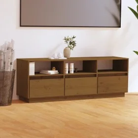 Mueble de TV madera maciza de pino marrón miel 140x37x50 cm de vidaXL, Muebles TV - Ref: Foro24-813433, Precio: 134,06 €, Des...