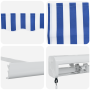 Toldo Retráctil Manual Azul y Blanco 450x300 cm de , Toldos - Ref: Foro24-3330847, Precio: 493,87 €, Descuento: %