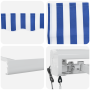 Toldo Retráctil Automático Azul y Blanco 450x300 cm de , Toldos - Ref: Foro24-3330848, Precio: 606,57 €, Descuento: %