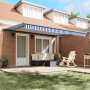 Toldo Retráctil Manual Azul y Blanco 450x300 cm de , Toldos - Ref: Foro24-3330849, Precio: 571,20 €, Descuento: %