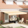 Toldo Retráctil Manual Naranja y Blanco 450x300 cm