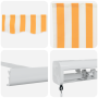 Toldo Retráctil Manual Naranja y Blanco 450x300 cm de , Toldos - Ref: Foro24-3330861, Precio: 502,72 €, Descuento: %