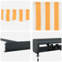 Toldo Retráctil Manual Naranja y Blanco 450x300 cm de , Toldos - Ref: Foro24-3330863, Precio: 583,04 €, Descuento: %