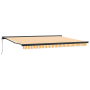 Toldo Retráctil Automático Naranja y Blanco 450x300 cm